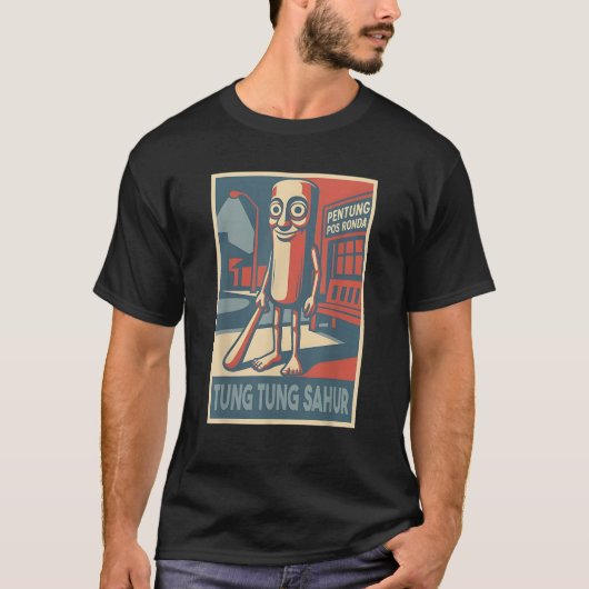  Grappige Meme Brainrot Tung Tung Sahur T-shirt (Voorkant)