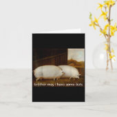 Grappige Meme Broer Mag Ik Wat Haver T-shirt Kaart (Gele Bloem)