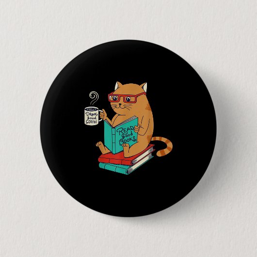 Grappige Meme Drink goede koffie en lees goed Ronde Button 5,7 Cm (Voorkant)