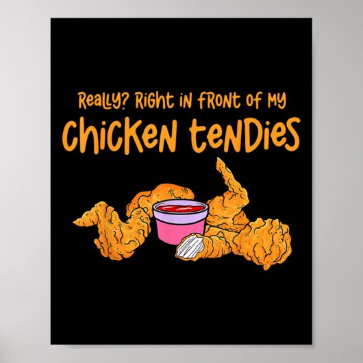 Grappige Meme Echt Recht Voor Mijn Kip Tien Poster (Voorkant)