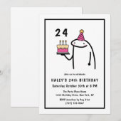 Grappige Meme Eenvoudig Zwart & Wit 24e Verjaardag Kaart (Voorkant / Achterkant)