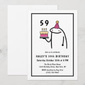 Grappige Meme Eenvoudig Zwart & Wit 59e Verjaardag Kaart (Voorkant / Achterkant)