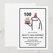 Grappige meme eenvoudige zwart-wit 100e verjaardag kaart (Voorkant / Achterkant)