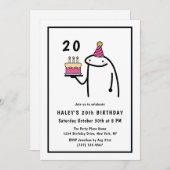 Grappige meme eenvoudige zwart-wit 20e verjaardag kaart (Voorkant / Achterkant)