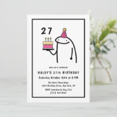 Grappige meme eenvoudige zwart-wit 27e verjaardag kaart (Staand voorkant)