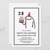 Grappige meme eenvoudige zwart-wit 28e verjaardag kaart (Voorkant / Achterkant)