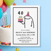 Grappige meme eenvoudige zwart-wit 40e verjaardag kaart