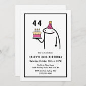 Grappige meme eenvoudige zwart & wit 44e verjaarda kaart (Voorkant / Achterkant)