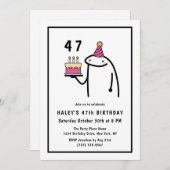 Grappige meme eenvoudige zwart-wit 47e verjaardag kaart (Voorkant / Achterkant)