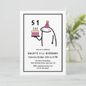 Grappige meme eenvoudige zwart-wit 51e verjaardag kaart (Staand voorkant)