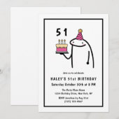 Grappige meme eenvoudige zwart-wit 51e verjaardag kaart (Voorkant / Achterkant)