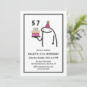 Grappige meme eenvoudige zwart-wit 57e verjaardag kaart (Staand voorkant)