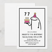 Grappige meme eenvoudige zwart-wit 77e verjaardag kaart (Voorkant / Achterkant)