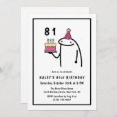 Grappige meme eenvoudige zwart-wit 81e verjaardag kaart (Voorkant / Achterkant)