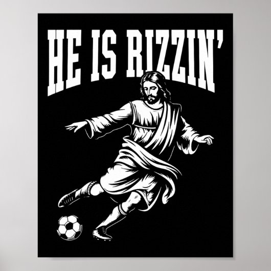 Grappige Meme God Christelijke Kerstmis Hij Is Riz Poster (Voorkant)