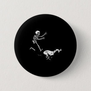 Grappige Meme Greyhound Rennende Skelet Halloween  Ronde Button 5,7 Cm