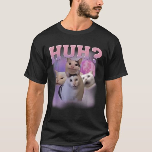 Grappige Meme Huh Cat Shirt Cat Lovers Humor (Voorkant)