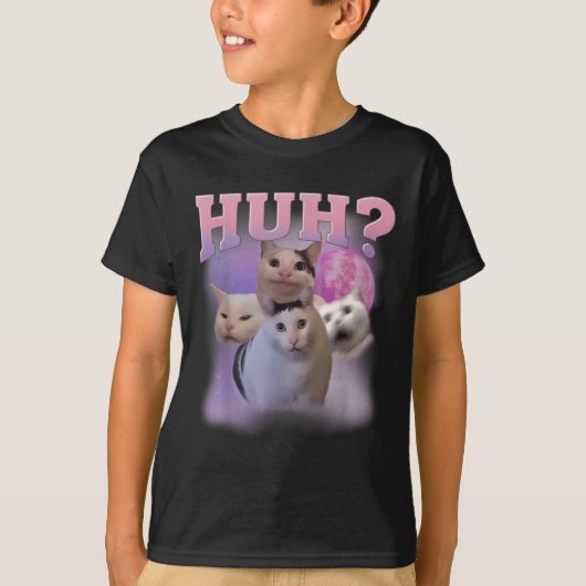 Grappige Meme Huh Cat Shirt Cat Lovers Humor (Voorkant)