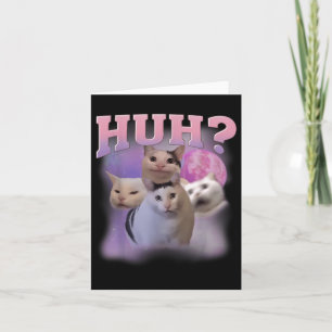 Grappige Meme Huh Cat Shirt Cat Lovers Humor Kaart