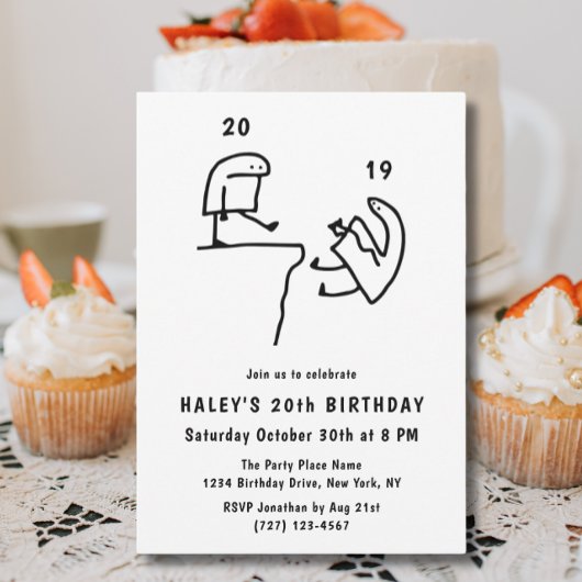 Grappige Meme Humor Eenvoudig Zwart Wit 20e Verjaa Kaart