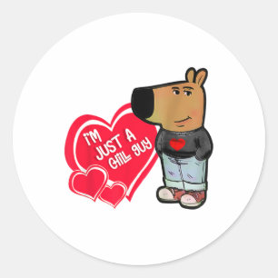 Grappige meme ik ben gewoon een chill guy Valentij Ronde Sticker