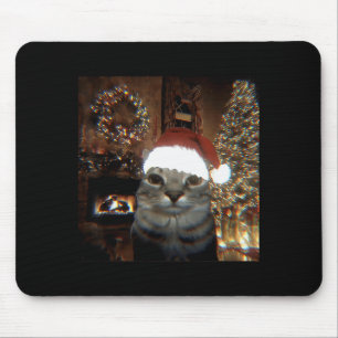 Grappige Meme Kat Maakt Een Selfie Kerstmis Kerstl Muismat