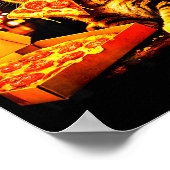 Grappige meme kat meme met zonnebril eet pizza poster (Hoek)