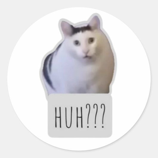 grappige meme kat ronde sticker (Voorkant)