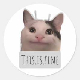 grappige meme kat ronde sticker