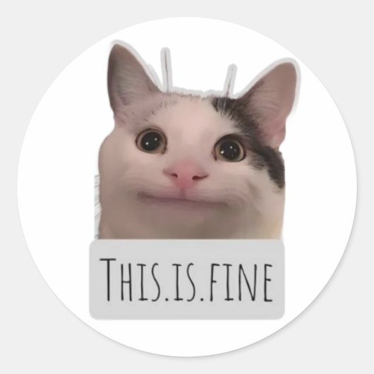 grappige meme kat ronde sticker (Voorkant)