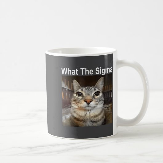 Grappige Meme Kat Wat De Sigma Schattige Kat Meme Koffiemok (Rechts)