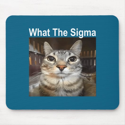 Grappige Meme Kat Wat De Sigma Schattige Kat Meme Muismat (Voorkant)