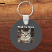 Grappige Meme Kat Wat De Sigma Schattige Kat Meme Sleutelhanger (Voorkant)
