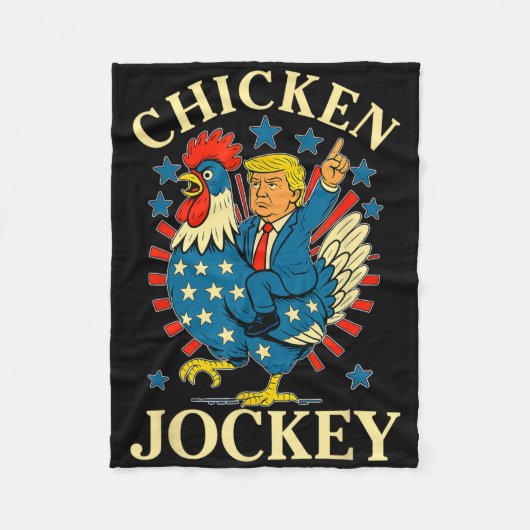 Grappige meme kipjockey fleece deken (Voorkant)