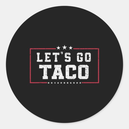 Grappige meme laten we gaan taco ronde sticker (Voorkant)