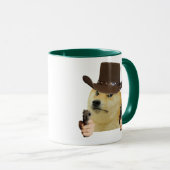 Grappige Meme Mok met Cowboy Hond met Pistool (Voorkant rechts)