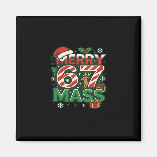 Grappige Meme Prettig 67 M Suikerstok Kerst Nummer Magneet (Voorkant)