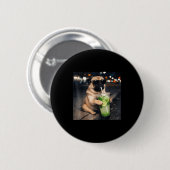 Grappige meme pug drinkt mojito limoen munt ronde button 5,7 cm (Voorkant /achterkant)