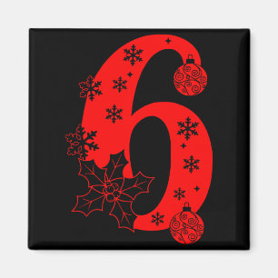 Grappige meme tekst nummer 6 67 Zes Zeven Kerstmis Magneet