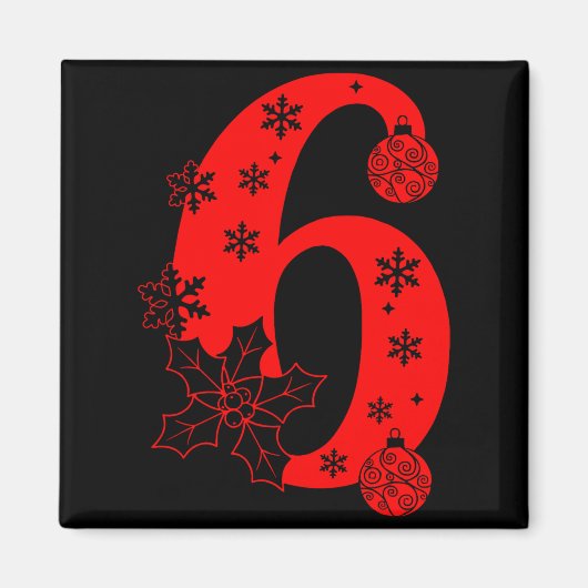 Grappige meme tekst nummer 6 67 Zes Zeven Kerstmis Magneet (Voorkant)