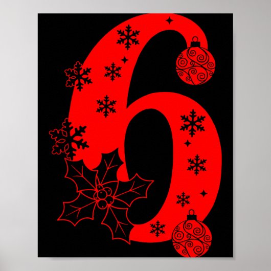 Grappige meme tekst nummer 6 67 Zes Zeven Kerstmis Poster (Voorkant)