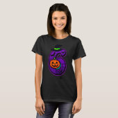 Grappige meme tekst nummer 6 6 7 Zes Zeven Hallowe T-shirt (Voorkant volledig)