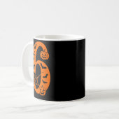 Grappige meme tekst nummer 6 7 Six Seven Halloween Koffiemok (Voorkant links)