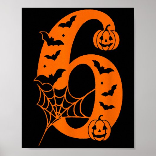 Grappige meme tekst nummer 6 7 Zes Zeven Halloween Poster (Voorkant)