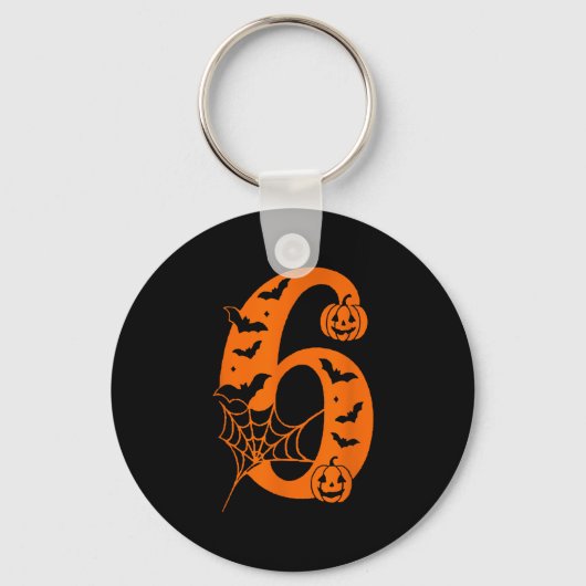 Grappige meme tekst nummer 6 Halloween 6 7 Zes Zev Sleutelhanger (Voorkant)