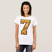 Grappige meme tekst nummer 7 6 7 Zes Zeven Hallowe T-shirt (Voorkant volledig)