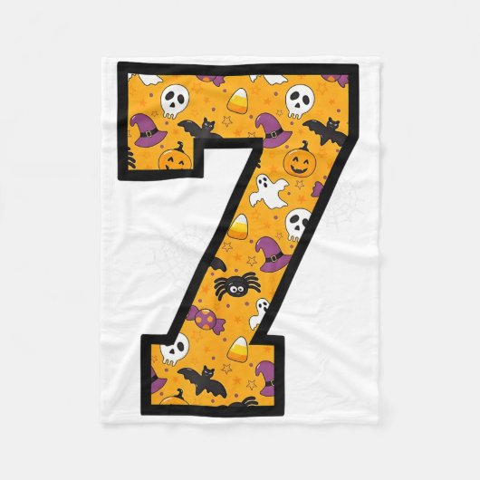 Grappige meme tekst nummer 7 Halloween 6 7 Zes Zev Fleece Deken (Voorkant)