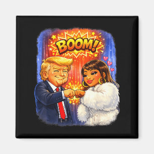 Grappige meme trump & nicki high five voor de lol  magneet