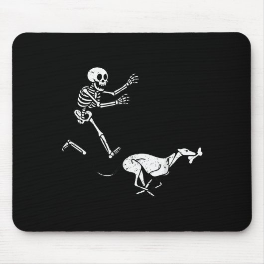 Grappige Meme Windhond Skelet Hardlopen Halloween  Muismat (Voorkant)