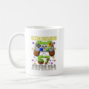 Grappige Meme Zes Zeven 67 Bruh Videospel Cadeau v Koffiemok